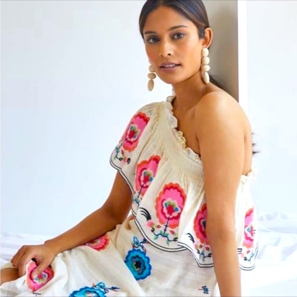 Anthropologie Plenty by Tracy Reese one shoulder floral dress size XS